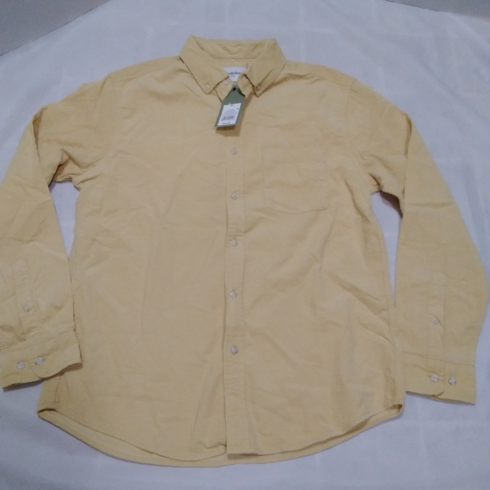 NWT Goodfellow & Co Medium Button Down Corduroy Sandy Gold